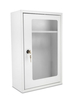 Click Medical Indoor Defibrillator Cabinet With Thumb Lock Grey