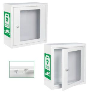 Click Medical Indoor Alarmed Defibrillator Cabinet White