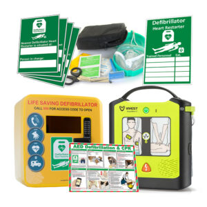 Vivest Power Beat Semi Automatic Defibrillator Outdoor Cabinet Package Green