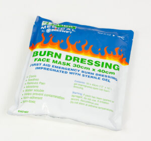 Click Medical Emergency Face Mask Burn Gel Dressing 30 X 40cm White/blue