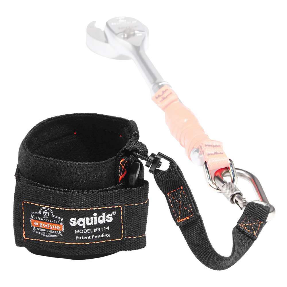 Ergodyne Pull-on Wrist Tool Lanyard Carabiner Black