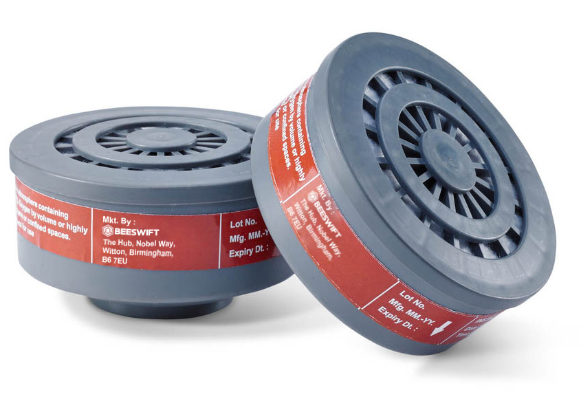 Beeswift Respirator A1 Filters (pair) Grey