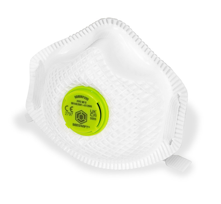 Beeswift Vented P2 Premium Mesh Cup Mask White