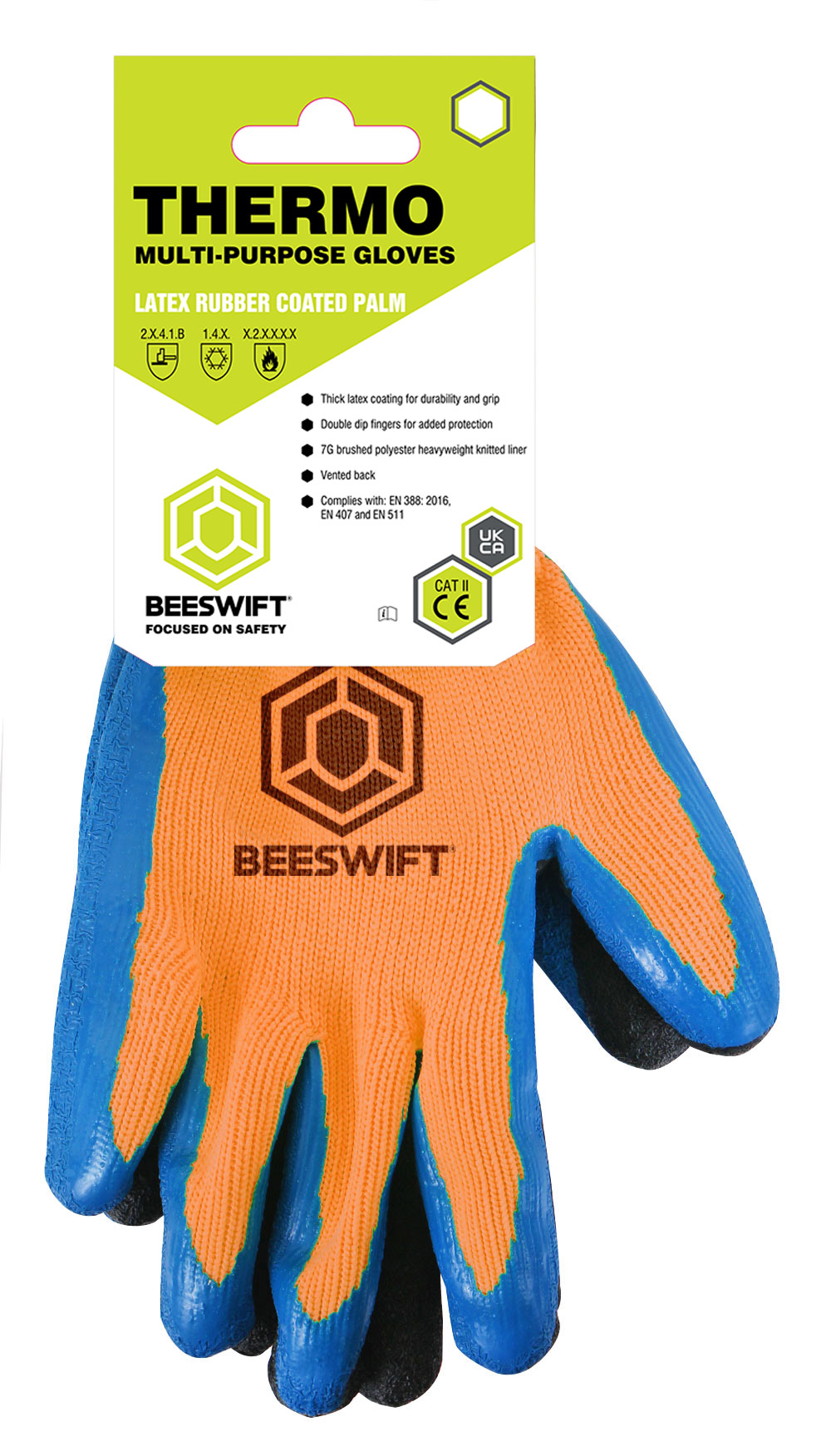 Latex Thermo-star Fully Dipped Glove Orange