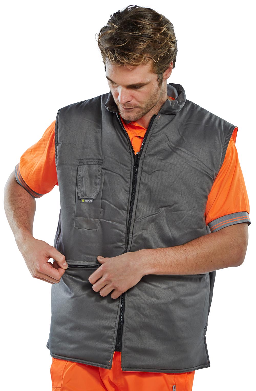 Beeswift Reversible Hi-vis Interactive Bodywarmer - Image 2