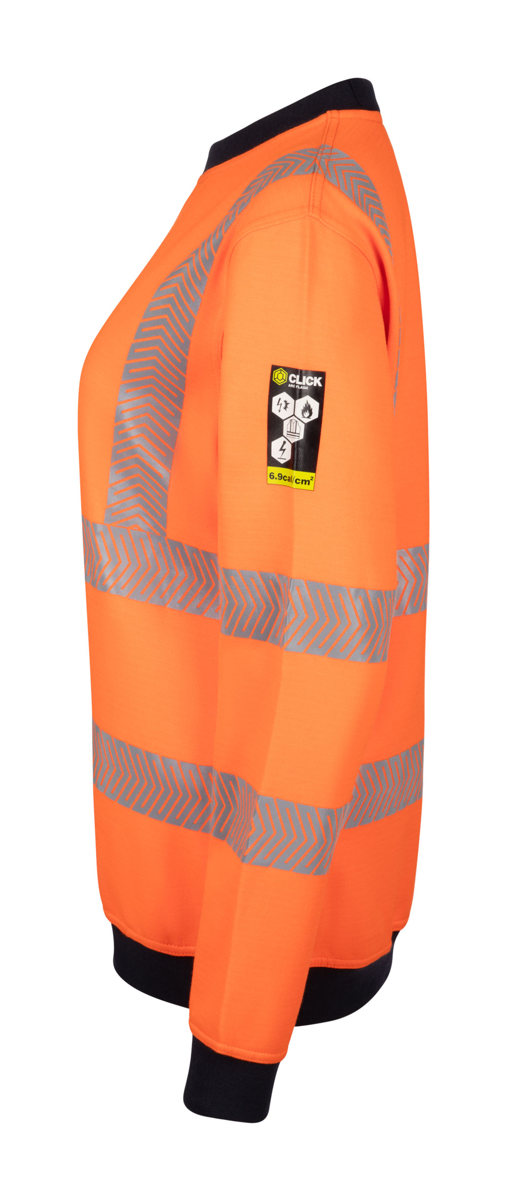 Beeswift Click Arc Flash Womens Sweatshirt Hi Vis Orange - Image 3