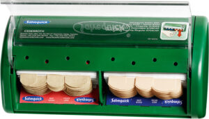Salvequick Plaster Dispenser With 40 Waterproof And 40 Fabric Plasters Green