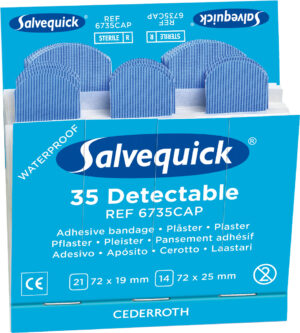 Salvequick Detectable Plasters Refill Pack 6x35 Blue