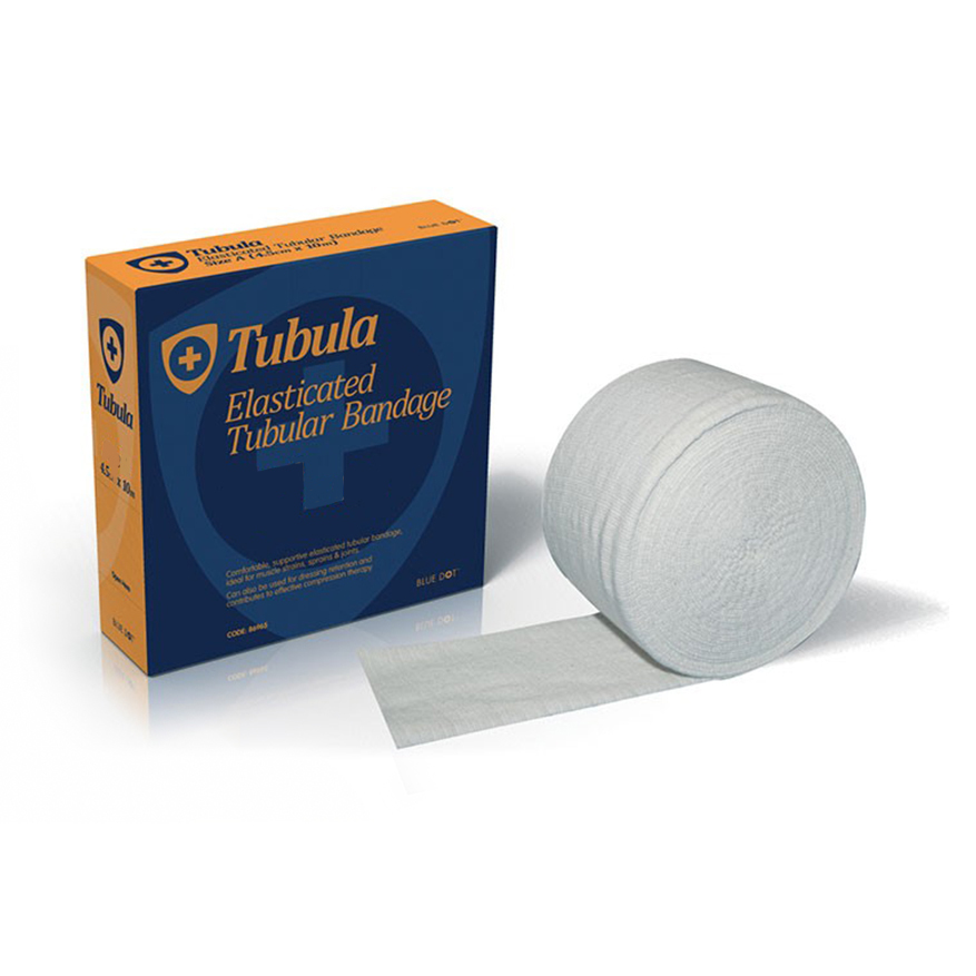 Blue Dot Tubular Bandage Size E 10m White