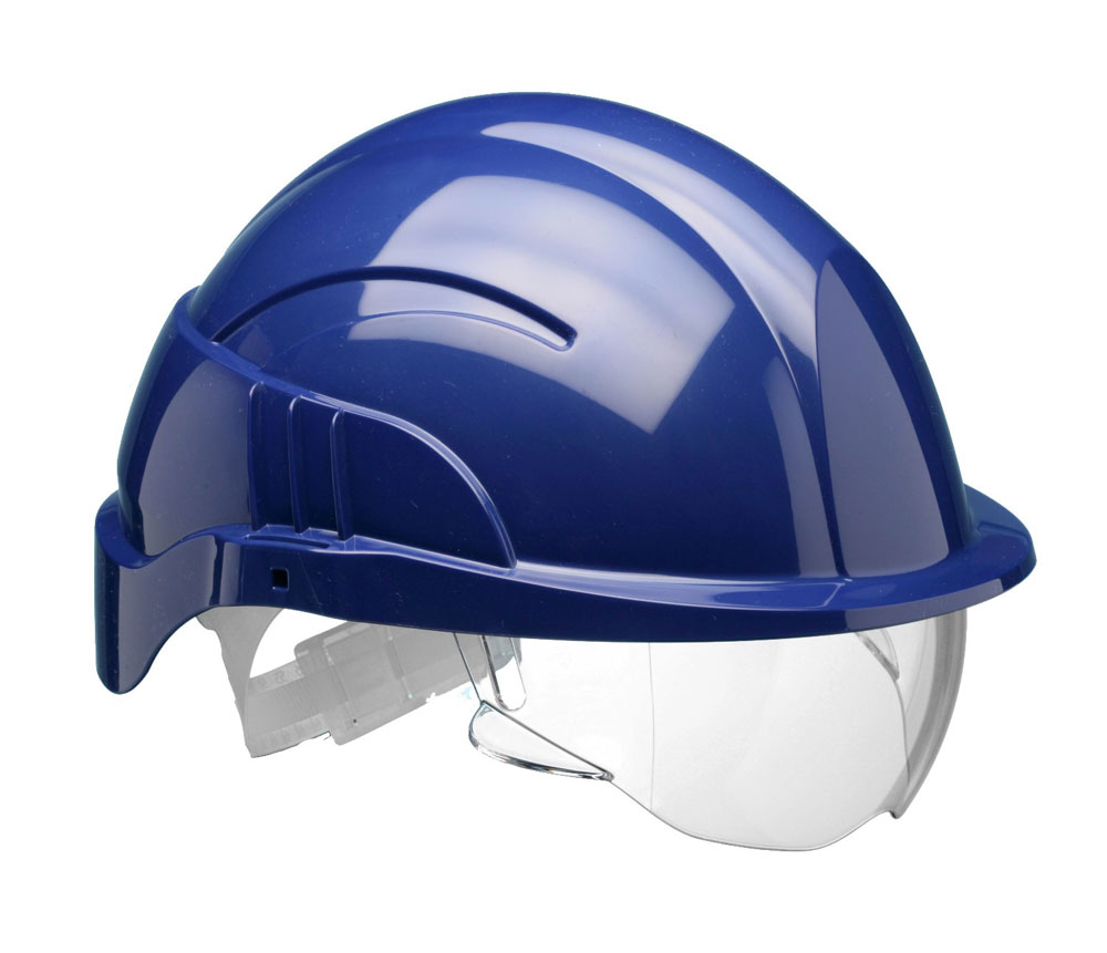 Centurion Vision Plus Safety Helmet With Integrated Visor Blue