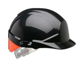 Centurion Reflex Safety Slip Ratchet Helmet With Hi-vis Orange Rear Flash Black