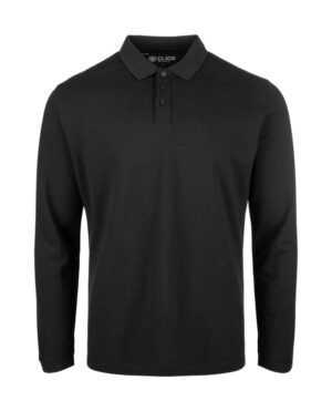 Beeswift Click Workwear Unisex Long Sleeve Polo Shirt Black