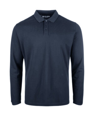 Beeswift Click Workwear Unisex Long Sleeve Polo Shirt Navy Blue