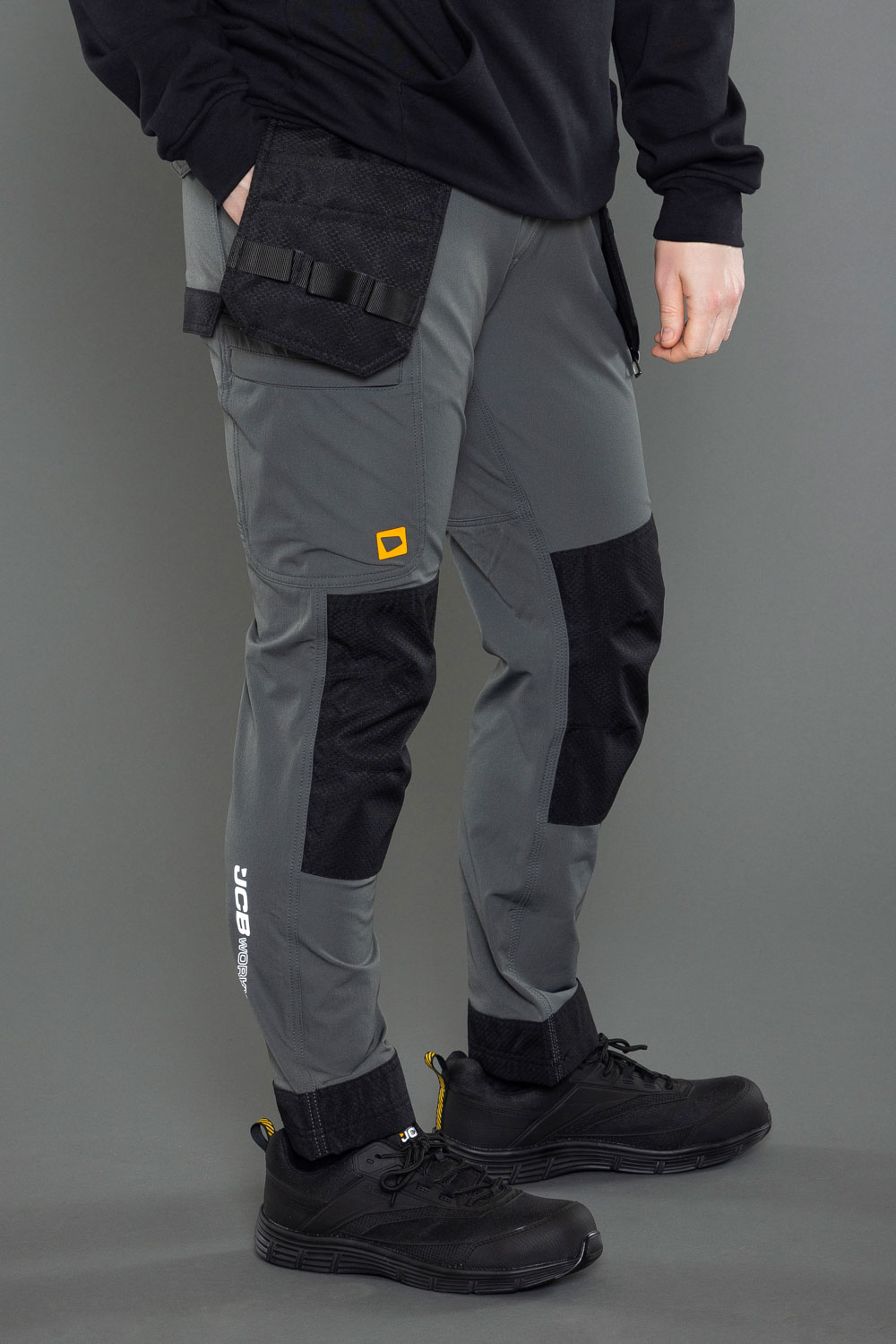 Jcb Workwear Ladies 4-way Stretch Holster Pocket Trousers Dark Shadow - Image 4