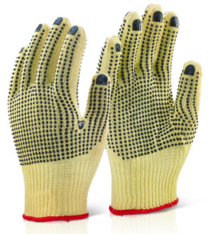 Beeswift Reinforced Medium Weight Dotted Gloves Yellow