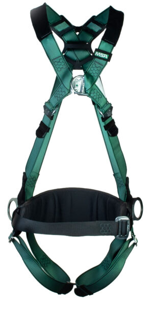 Msa Xl V-form Back/chest/hip D-ring Qf Harness W/waist Belt Green