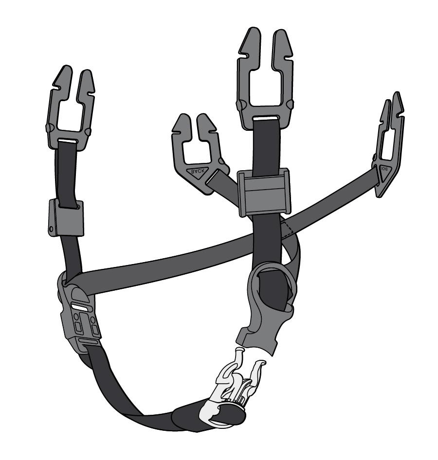 Msa Universal 4-point Chin Strap For Safety Helmets Black