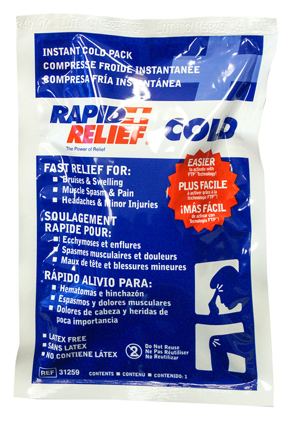 Rapid Relief Instant Cold Pack Large 5"x 9" White