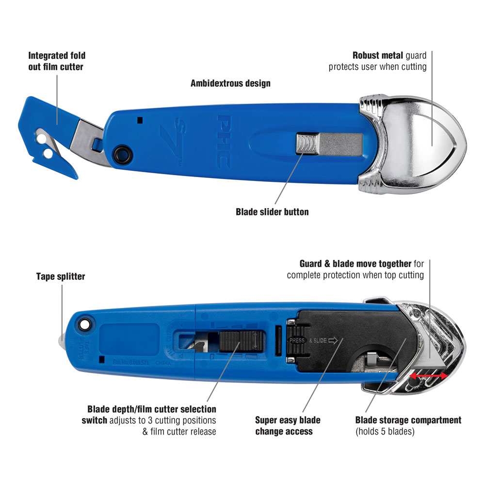 Phc Ambidextrous Safety Cutter Blue - Image 4